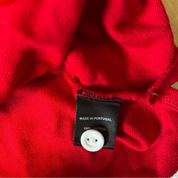 Warm & Wonderful Cropped Sheep Rugby Polo Top in Diana Red - Picture 12 of 13
